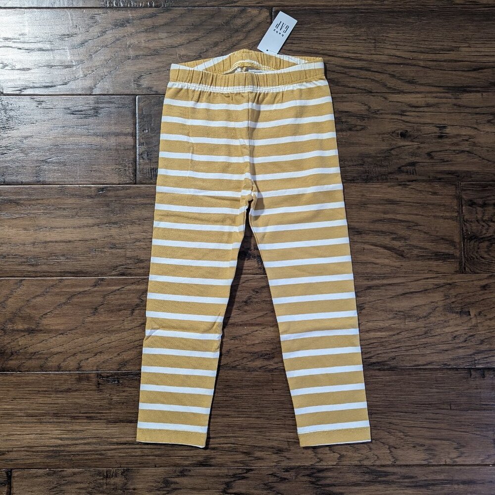 New Gap toddler organic cotton striped leggings size 3 years